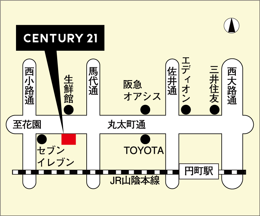センチュリー21ハウスネット関西 円町店　案内図